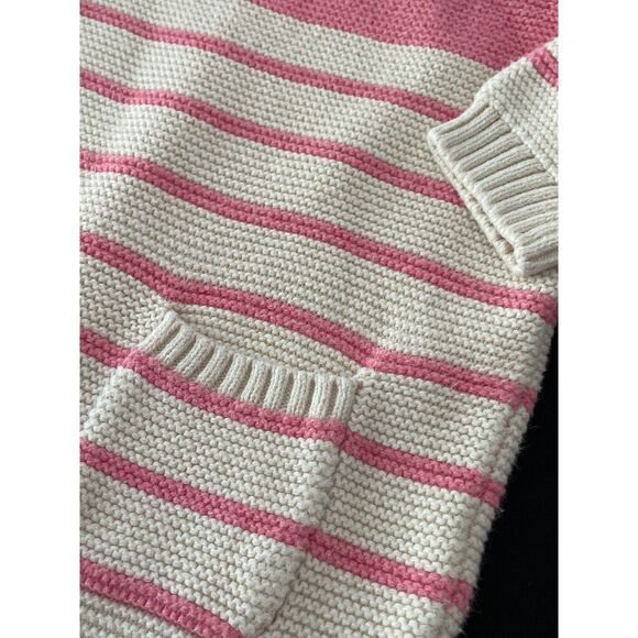 ~ BabGap 3-6 mo 1-piece Sweater Knit Romper Pink Cream Long Pockets 100% Cotton - Picture 2 of 11